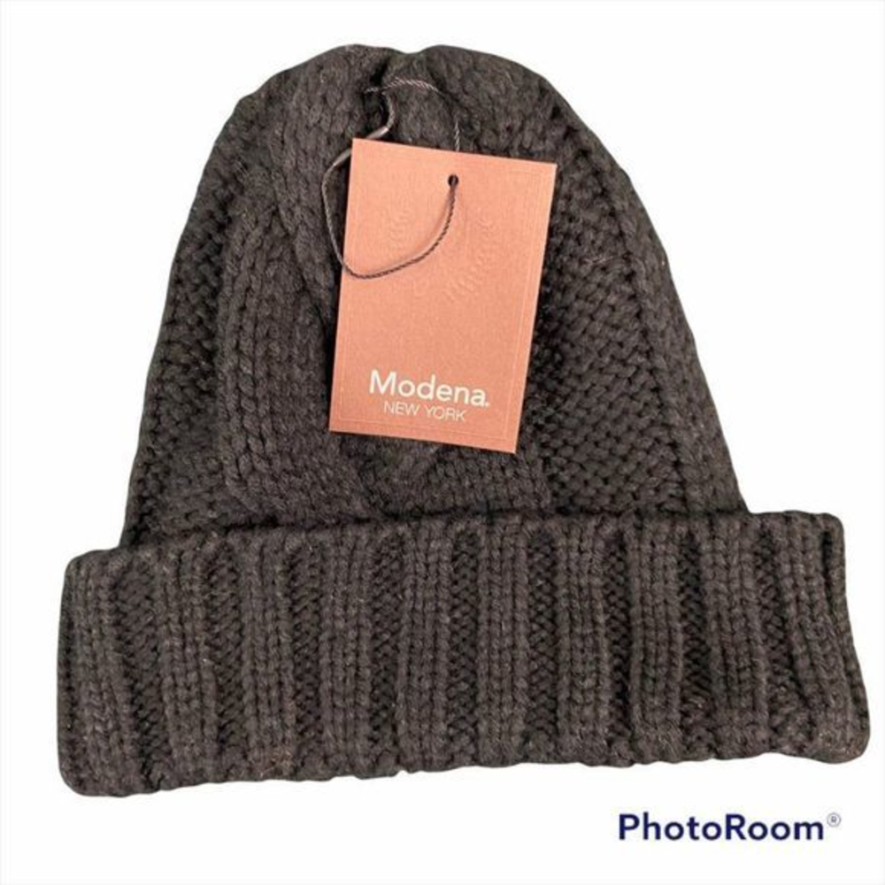 NWT MODENA Black Knit Winter‎ Toque
